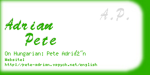 adrian pete business card